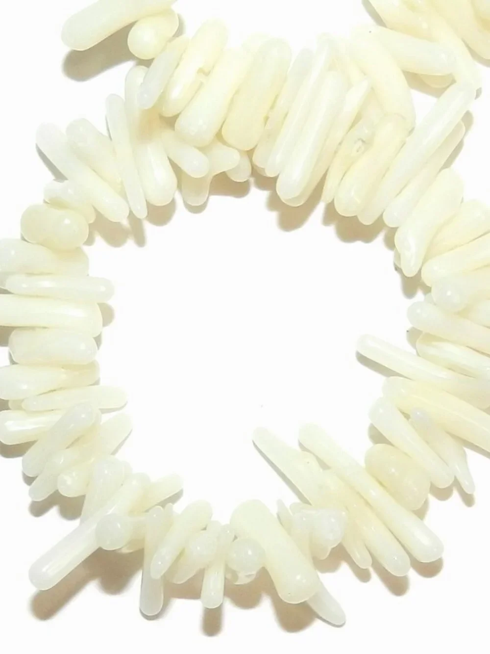 White Small 10mm - 14mm Bamboo Coral Cupolini Freeform Branch Beads 16